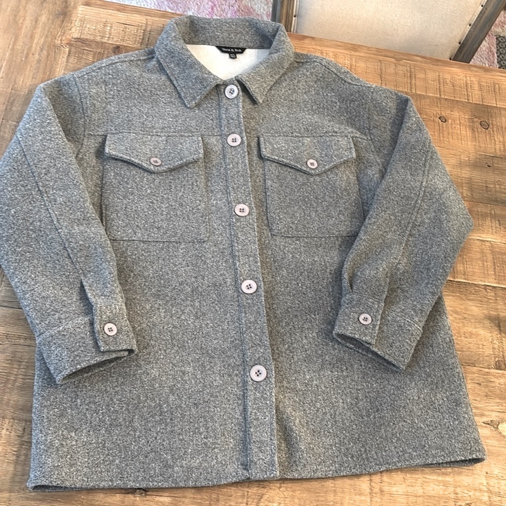 Strut and Bolt Layering Shirt Jacket. Women’s Sz-M/L Gray | Neutral | EUC